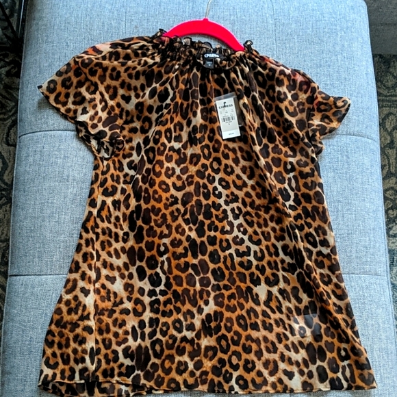 Unworn Leopard print sheer blouse - Picture 1 of 2
